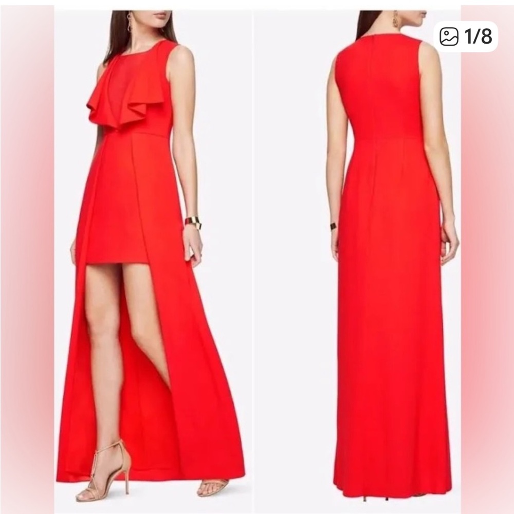 BCBG MaxAzria Red Tanika High Low Dress